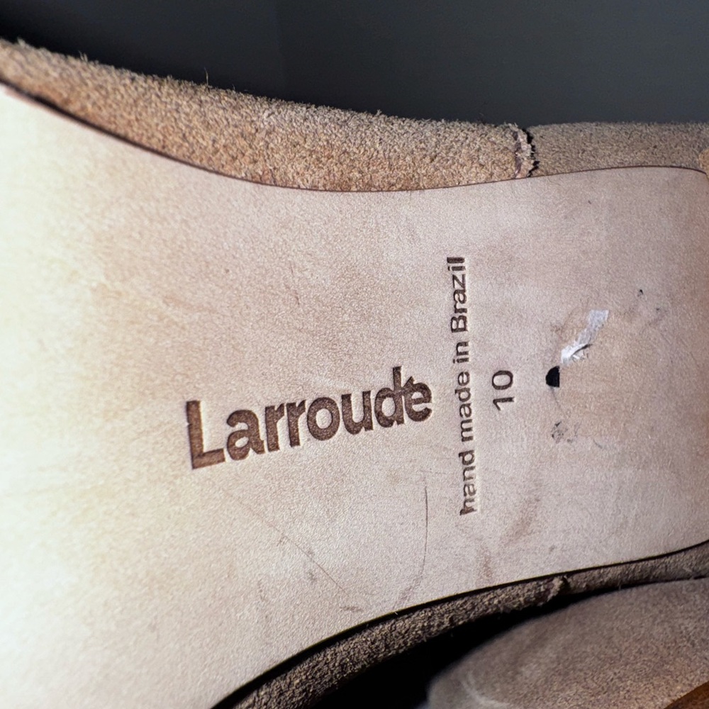 Larroude Louise Brown Suede Tall Western Boots 10 - Picture 8 of 8